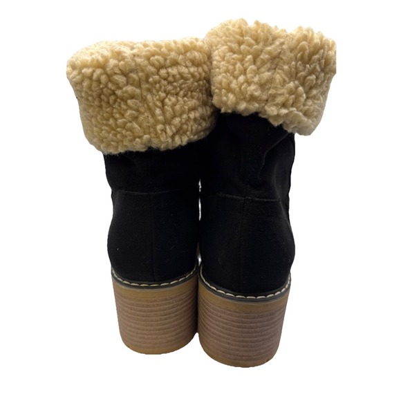 Maurices Boot Women Size‎ 8.5 Brown Crista Sherpa Collar Pull Ankle Bootie Faux - Picture 3 of 7